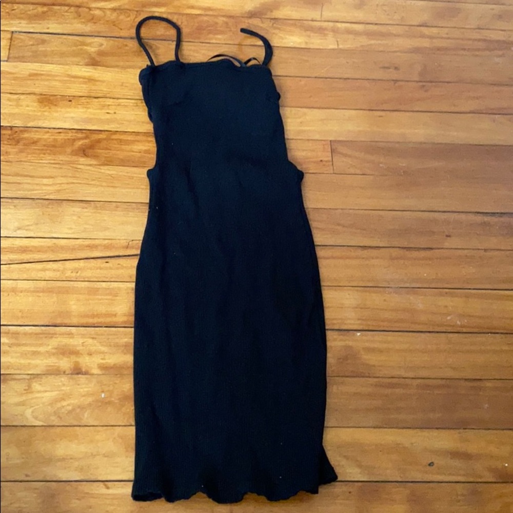 Black backless bodycon dress